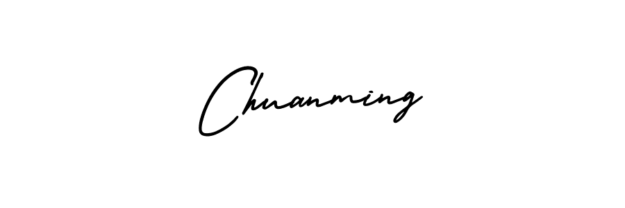 Chuanming stylish signature style. Best Handwritten Sign (AmerikaSignatureDemo-Regular) for my name. Handwritten Signature Collection Ideas for my name Chuanming. Chuanming signature style 3 images and pictures png