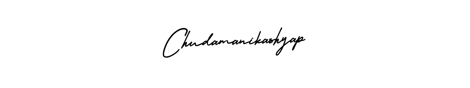 You should practise on your own different ways (AmerikaSignatureDemo-Regular) to write your name (Chudamanikashyap) in signature. don't let someone else do it for you. Chudamanikashyap signature style 3 images and pictures png