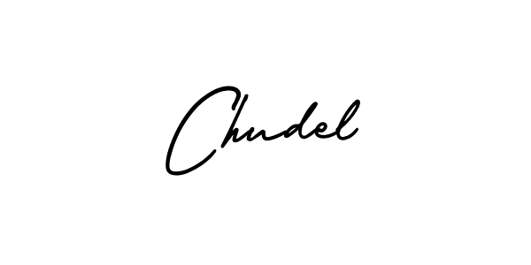 Chudel stylish signature style. Best Handwritten Sign (AmerikaSignatureDemo-Regular) for my name. Handwritten Signature Collection Ideas for my name Chudel. Chudel signature style 3 images and pictures png