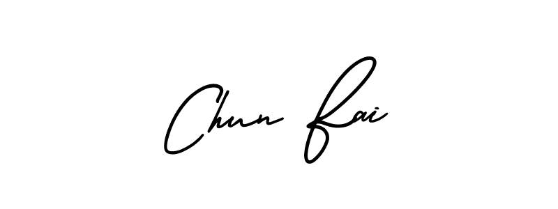 Chun Fai stylish signature style. Best Handwritten Sign (AmerikaSignatureDemo-Regular) for my name. Handwritten Signature Collection Ideas for my name Chun Fai. Chun Fai signature style 3 images and pictures png