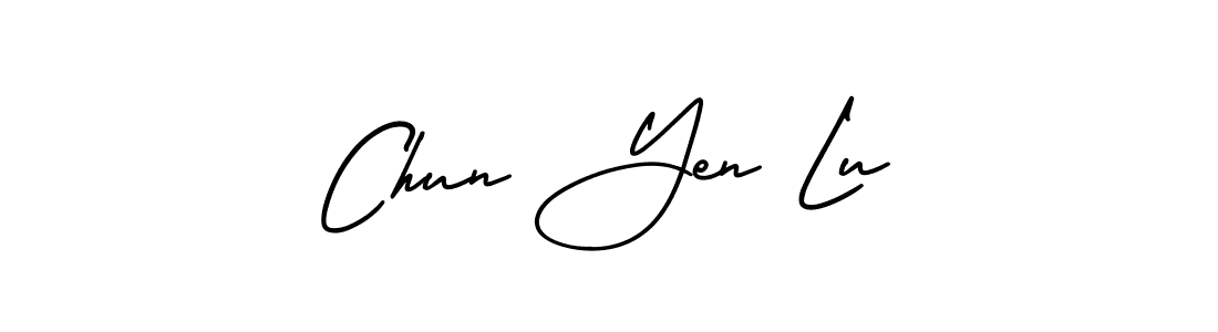 Make a short Chun Yen Lu signature style. Manage your documents anywhere anytime using AmerikaSignatureDemo-Regular. Create and add eSignatures, submit forms, share and send files easily. Chun Yen Lu signature style 3 images and pictures png