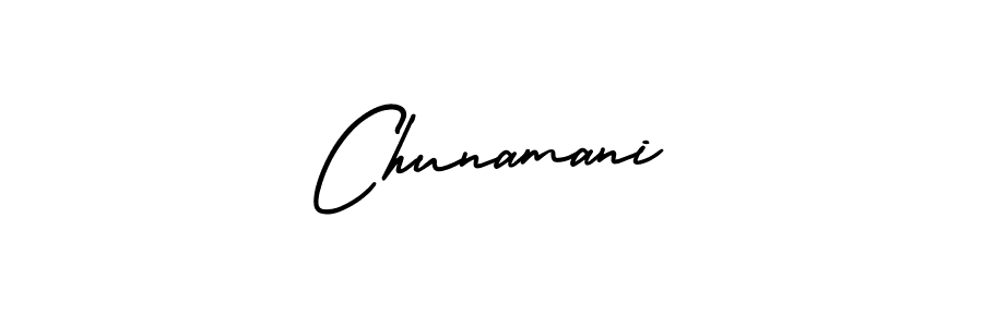 Design your own signature with our free online signature maker. With this signature software, you can create a handwritten (AmerikaSignatureDemo-Regular) signature for name Chunamani. Chunamani signature style 3 images and pictures png