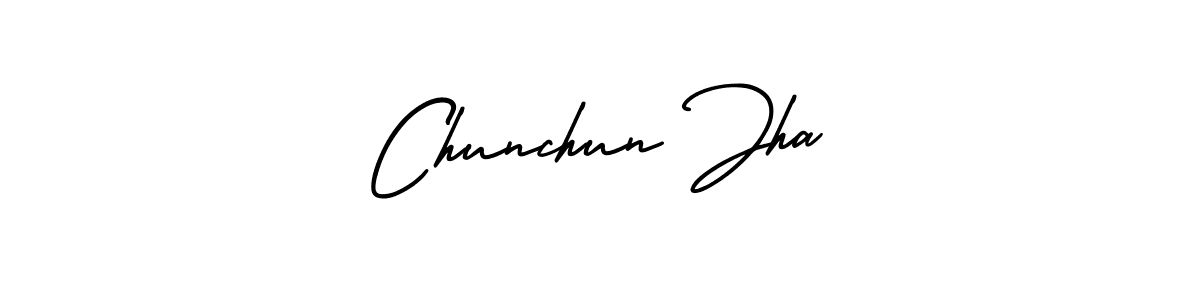 Chunchun Jha stylish signature style. Best Handwritten Sign (AmerikaSignatureDemo-Regular) for my name. Handwritten Signature Collection Ideas for my name Chunchun Jha. Chunchun Jha signature style 3 images and pictures png