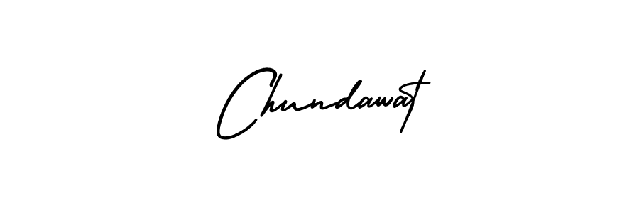 The best way (AmerikaSignatureDemo-Regular) to make a short signature is to pick only two or three words in your name. The name Chundawat include a total of six letters. For converting this name. Chundawat signature style 3 images and pictures png
