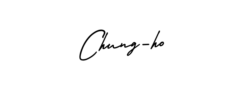 You should practise on your own different ways (AmerikaSignatureDemo-Regular) to write your name (Chung-ho) in signature. don't let someone else do it for you. Chung-ho signature style 3 images and pictures png