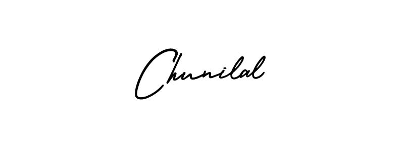 The best way (AmerikaSignatureDemo-Regular) to make a short signature is to pick only two or three words in your name. The name Chunilal include a total of six letters. For converting this name. Chunilal signature style 3 images and pictures png