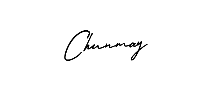 You should practise on your own different ways (AmerikaSignatureDemo-Regular) to write your name (Chunmay) in signature. don't let someone else do it for you. Chunmay signature style 3 images and pictures png