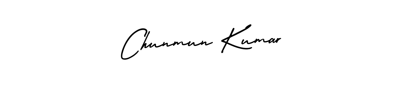 Chunmun Kumar stylish signature style. Best Handwritten Sign (AmerikaSignatureDemo-Regular) for my name. Handwritten Signature Collection Ideas for my name Chunmun Kumar. Chunmun Kumar signature style 3 images and pictures png