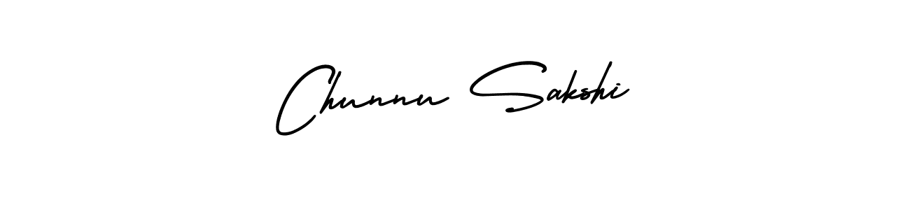 if you are searching for the best signature style for your name Chunnu Sakshi. so please give up your signature search. here we have designed multiple signature styles  using AmerikaSignatureDemo-Regular. Chunnu Sakshi signature style 3 images and pictures png