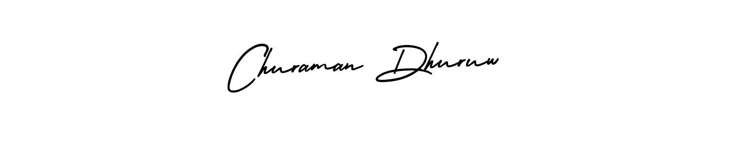 This is the best signature style for the Churaman Dhuruw name. Also you like these signature font (AmerikaSignatureDemo-Regular). Mix name signature. Churaman Dhuruw signature style 3 images and pictures png