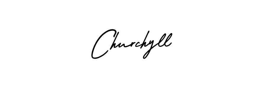 Design your own signature with our free online signature maker. With this signature software, you can create a handwritten (AmerikaSignatureDemo-Regular) signature for name Churchyll. Churchyll signature style 3 images and pictures png