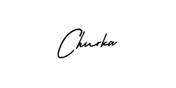 Churka stylish signature style. Best Handwritten Sign (AmerikaSignatureDemo-Regular) for my name. Handwritten Signature Collection Ideas for my name Churka. Churka signature style 3 images and pictures png