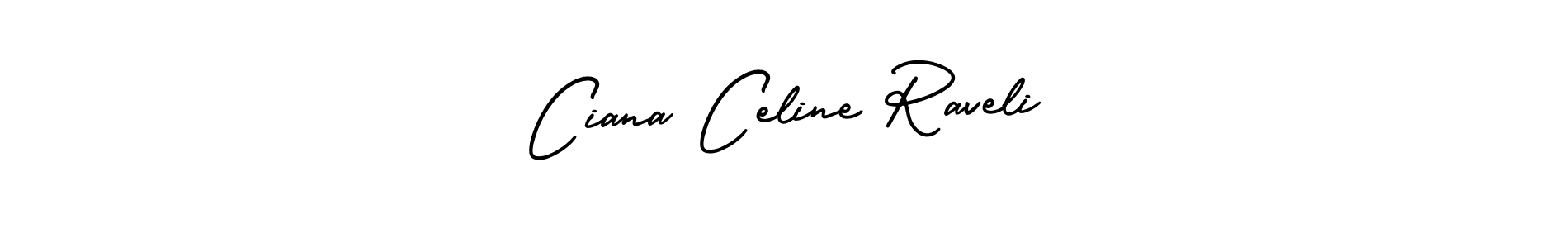 This is the best signature style for the Ciana Celine Raveli name. Also you like these signature font (AmerikaSignatureDemo-Regular). Mix name signature. Ciana Celine Raveli signature style 3 images and pictures png