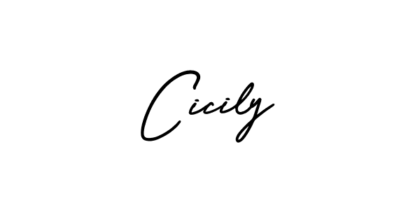 You should practise on your own different ways (AmerikaSignatureDemo-Regular) to write your name (Cicily) in signature. don't let someone else do it for you. Cicily signature style 3 images and pictures png