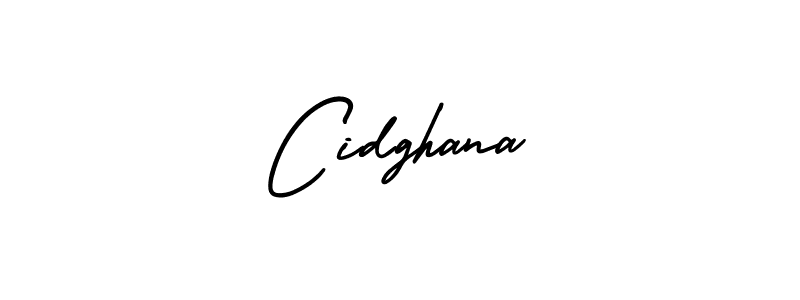 The best way (AmerikaSignatureDemo-Regular) to make a short signature is to pick only two or three words in your name. The name Cidghana include a total of six letters. For converting this name. Cidghana signature style 3 images and pictures png