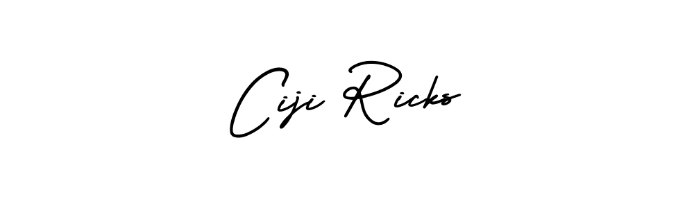 Ciji Ricks stylish signature style. Best Handwritten Sign (AmerikaSignatureDemo-Regular) for my name. Handwritten Signature Collection Ideas for my name Ciji Ricks. Ciji Ricks signature style 3 images and pictures png