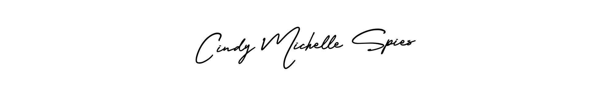 You should practise on your own different ways (AmerikaSignatureDemo-Regular) to write your name (Cindy Michelle Spies) in signature. don't let someone else do it for you. Cindy Michelle Spies signature style 3 images and pictures png