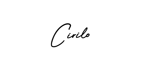 You should practise on your own different ways (AmerikaSignatureDemo-Regular) to write your name (Cirilo) in signature. don't let someone else do it for you. Cirilo signature style 3 images and pictures png