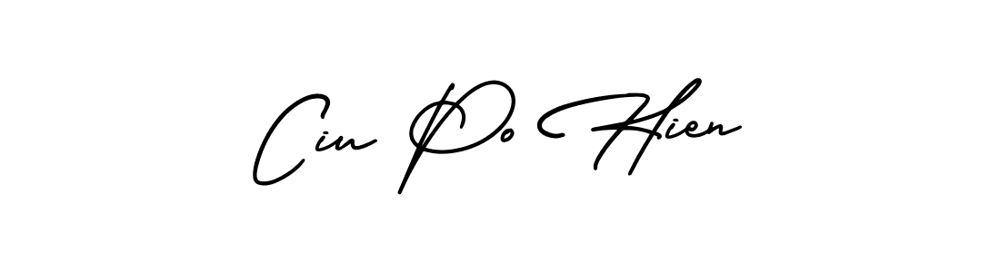 Make a beautiful signature design for name Ciu Po Hien. With this signature (AmerikaSignatureDemo-Regular) style, you can create a handwritten signature for free. Ciu Po Hien signature style 3 images and pictures png