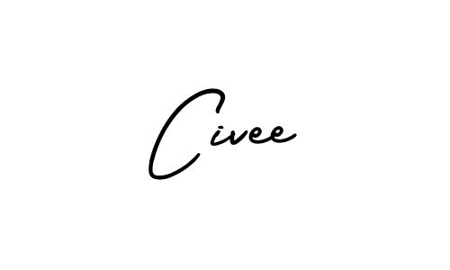 The best way (AmerikaSignatureDemo-Regular) to make a short signature is to pick only two or three words in your name. The name Civee include a total of six letters. For converting this name. Civee signature style 3 images and pictures png