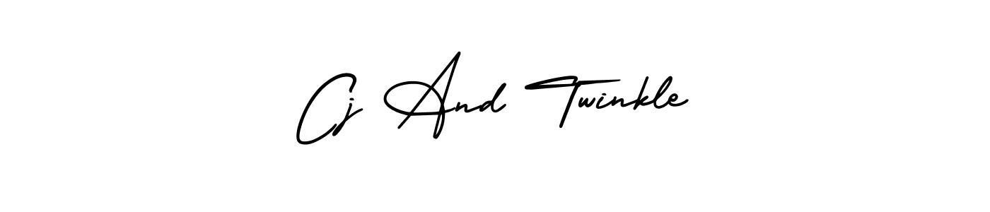 Cj And Twinkle stylish signature style. Best Handwritten Sign (AmerikaSignatureDemo-Regular) for my name. Handwritten Signature Collection Ideas for my name Cj And Twinkle. Cj And Twinkle signature style 3 images and pictures png