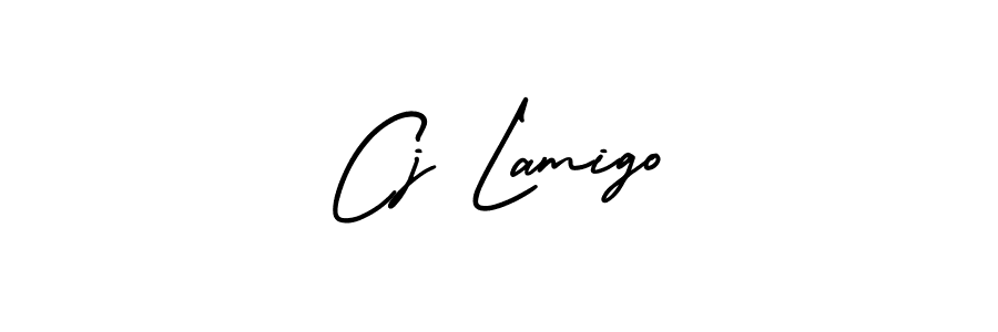 Cj Lamigo stylish signature style. Best Handwritten Sign (AmerikaSignatureDemo-Regular) for my name. Handwritten Signature Collection Ideas for my name Cj Lamigo. Cj Lamigo signature style 3 images and pictures png