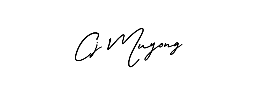 How to make Cj Muyong name signature. Use AmerikaSignatureDemo-Regular style for creating short signs online. This is the latest handwritten sign. Cj Muyong signature style 3 images and pictures png