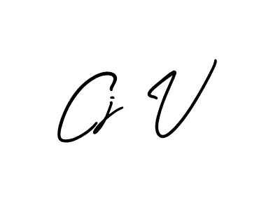 Create a beautiful signature design for name Cj V. With this signature (AmerikaSignatureDemo-Regular) fonts, you can make a handwritten signature for free. Cj V signature style 3 images and pictures png