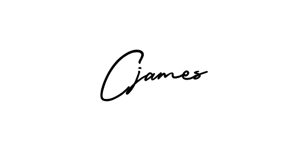 How to make Cjames name signature. Use AmerikaSignatureDemo-Regular style for creating short signs online. This is the latest handwritten sign. Cjames signature style 3 images and pictures png