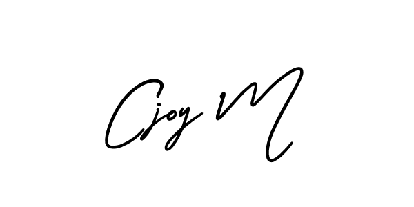 You should practise on your own different ways (AmerikaSignatureDemo-Regular) to write your name (Cjoy M) in signature. don't let someone else do it for you. Cjoy M signature style 3 images and pictures png