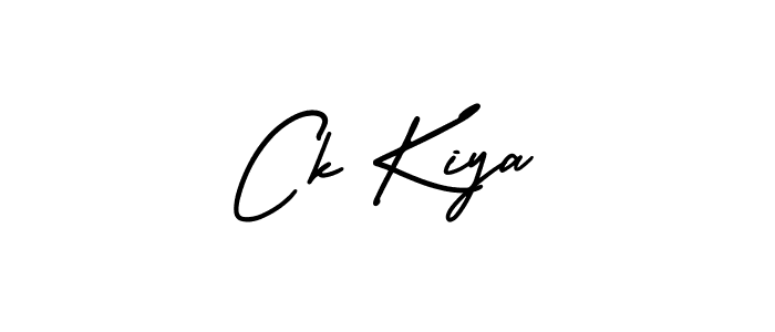 You should practise on your own different ways (AmerikaSignatureDemo-Regular) to write your name (Ck Kiya) in signature. don't let someone else do it for you. Ck Kiya signature style 3 images and pictures png
