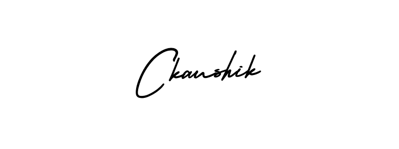 How to make Ckaushik name signature. Use AmerikaSignatureDemo-Regular style for creating short signs online. This is the latest handwritten sign. Ckaushik signature style 3 images and pictures png