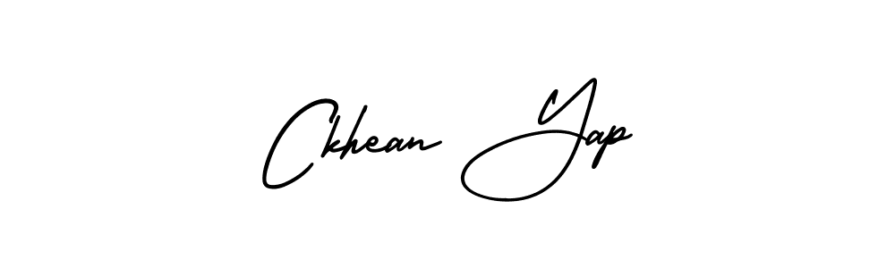 It looks lik you need a new signature style for name Ckhean Yap. Design unique handwritten (AmerikaSignatureDemo-Regular) signature with our free signature maker in just a few clicks. Ckhean Yap signature style 3 images and pictures png