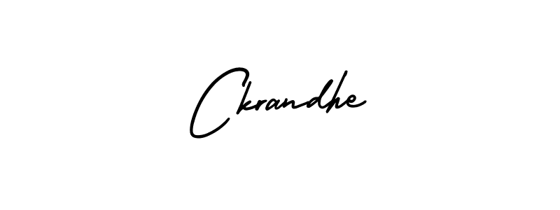How to make Ckrandhe name signature. Use AmerikaSignatureDemo-Regular style for creating short signs online. This is the latest handwritten sign. Ckrandhe signature style 3 images and pictures png