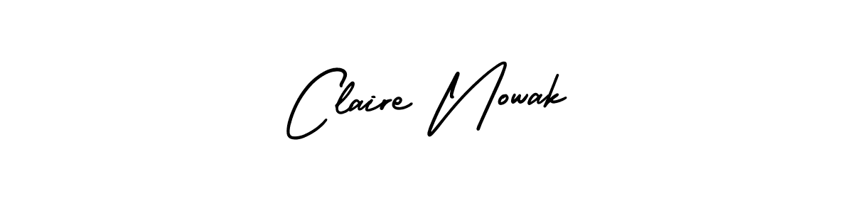 You should practise on your own different ways (AmerikaSignatureDemo-Regular) to write your name (Claire Nowak) in signature. don't let someone else do it for you. Claire Nowak signature style 3 images and pictures png