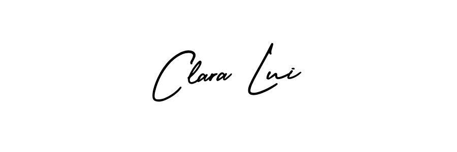 The best way (AmerikaSignatureDemo-Regular) to make a short signature is to pick only two or three words in your name. The name Clara Lui include a total of six letters. For converting this name. Clara Lui signature style 3 images and pictures png
