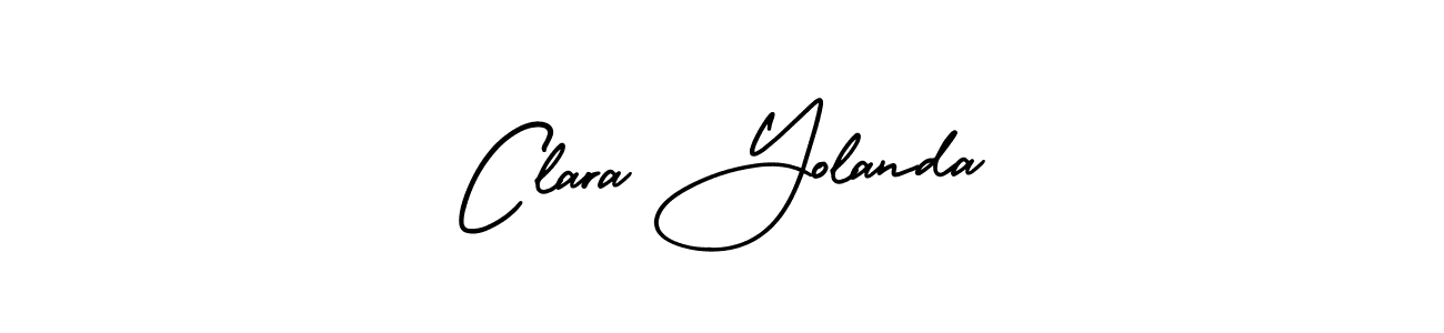 Clara Yolanda stylish signature style. Best Handwritten Sign (AmerikaSignatureDemo-Regular) for my name. Handwritten Signature Collection Ideas for my name Clara Yolanda. Clara Yolanda signature style 3 images and pictures png