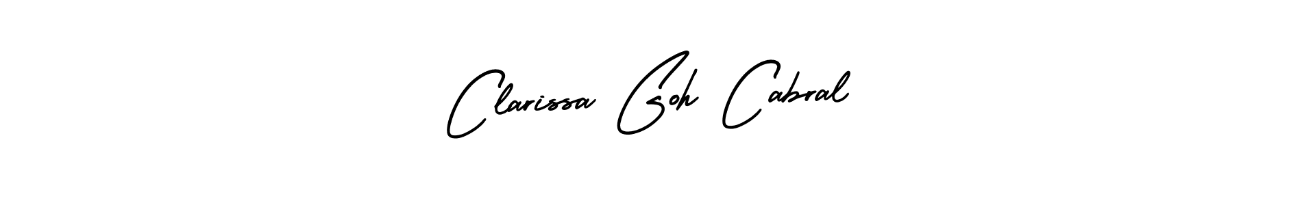 The best way (AmerikaSignatureDemo-Regular) to make a short signature is to pick only two or three words in your name. The name Clarissa Goh Cabral include a total of six letters. For converting this name. Clarissa Goh Cabral signature style 3 images and pictures png