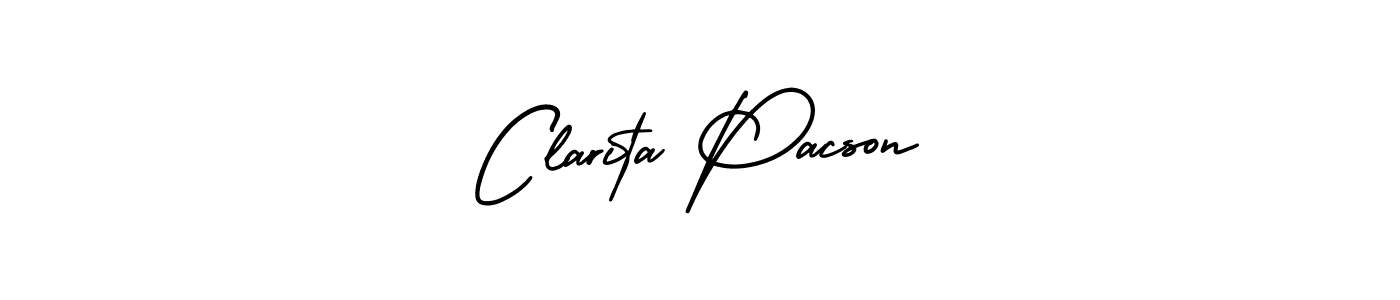 Also we have Clarita Pacson name is the best signature style. Create professional handwritten signature collection using AmerikaSignatureDemo-Regular autograph style. Clarita Pacson signature style 3 images and pictures png