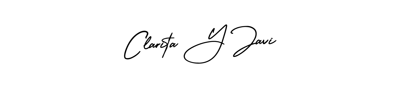if you are searching for the best signature style for your name Clarita Y Javi. so please give up your signature search. here we have designed multiple signature styles  using AmerikaSignatureDemo-Regular. Clarita Y Javi signature style 3 images and pictures png