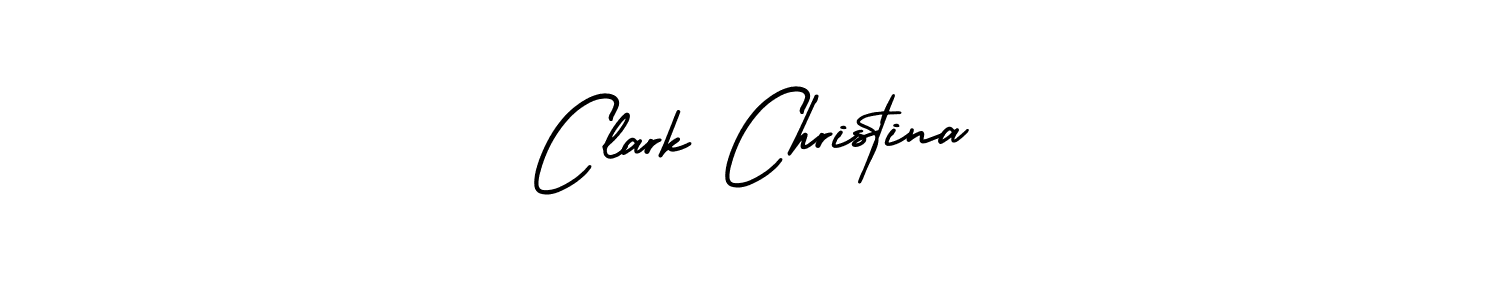 How to make Clark Christina name signature. Use AmerikaSignatureDemo-Regular style for creating short signs online. This is the latest handwritten sign. Clark Christina signature style 3 images and pictures png