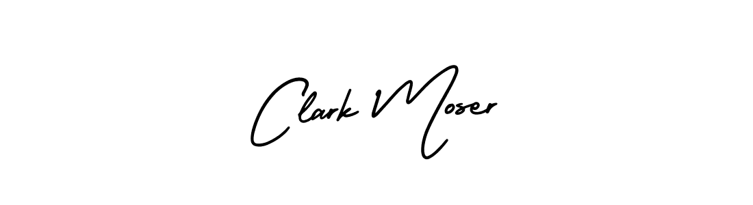 Clark Moser stylish signature style. Best Handwritten Sign (AmerikaSignatureDemo-Regular) for my name. Handwritten Signature Collection Ideas for my name Clark Moser. Clark Moser signature style 3 images and pictures png