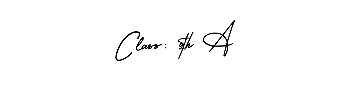 Class: 9th A stylish signature style. Best Handwritten Sign (AmerikaSignatureDemo-Regular) for my name. Handwritten Signature Collection Ideas for my name Class: 9th A. Class: 9th A signature style 3 images and pictures png