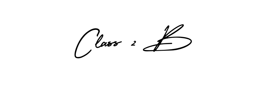 Make a beautiful signature design for name Class 2 B. With this signature (AmerikaSignatureDemo-Regular) style, you can create a handwritten signature for free. Class 2 B signature style 3 images and pictures png