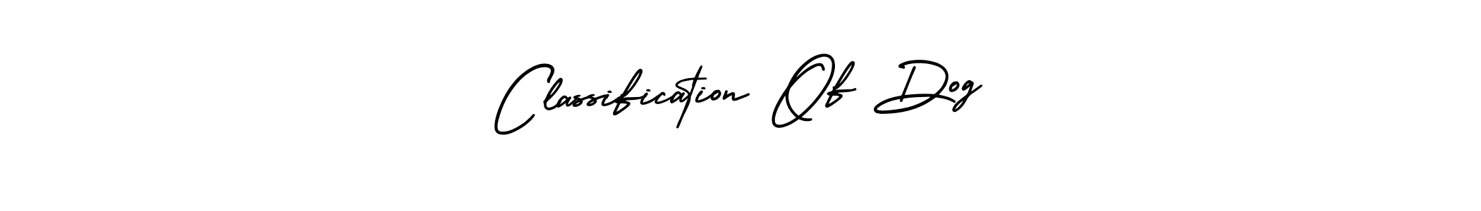 Design your own signature with our free online signature maker. With this signature software, you can create a handwritten (AmerikaSignatureDemo-Regular) signature for name Classification Of Dog. Classification Of Dog signature style 3 images and pictures png