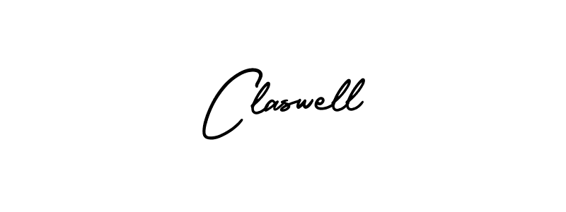 The best way (AmerikaSignatureDemo-Regular) to make a short signature is to pick only two or three words in your name. The name Claswell include a total of six letters. For converting this name. Claswell signature style 3 images and pictures png