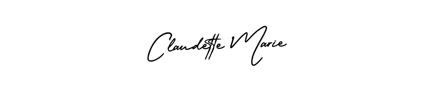 You should practise on your own different ways (AmerikaSignatureDemo-Regular) to write your name (Claudette Marie) in signature. don't let someone else do it for you. Claudette Marie signature style 3 images and pictures png