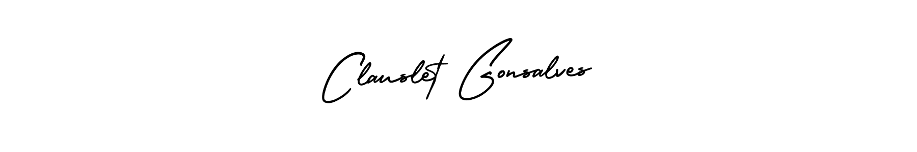 Check out images of Autograph of Clauslet Gonsalves name. Actor Clauslet Gonsalves Signature Style. AmerikaSignatureDemo-Regular is a professional sign style online. Clauslet Gonsalves signature style 3 images and pictures png