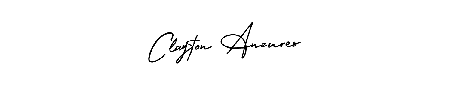 The best way (AmerikaSignatureDemo-Regular) to make a short signature is to pick only two or three words in your name. The name Clayton Anzures include a total of six letters. For converting this name. Clayton Anzures signature style 3 images and pictures png