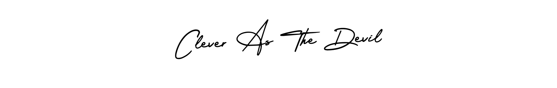 Similarly AmerikaSignatureDemo-Regular is the best handwritten signature design. Signature creator online .You can use it as an online autograph creator for name Clever As The Devil. Clever As The Devil signature style 3 images and pictures png